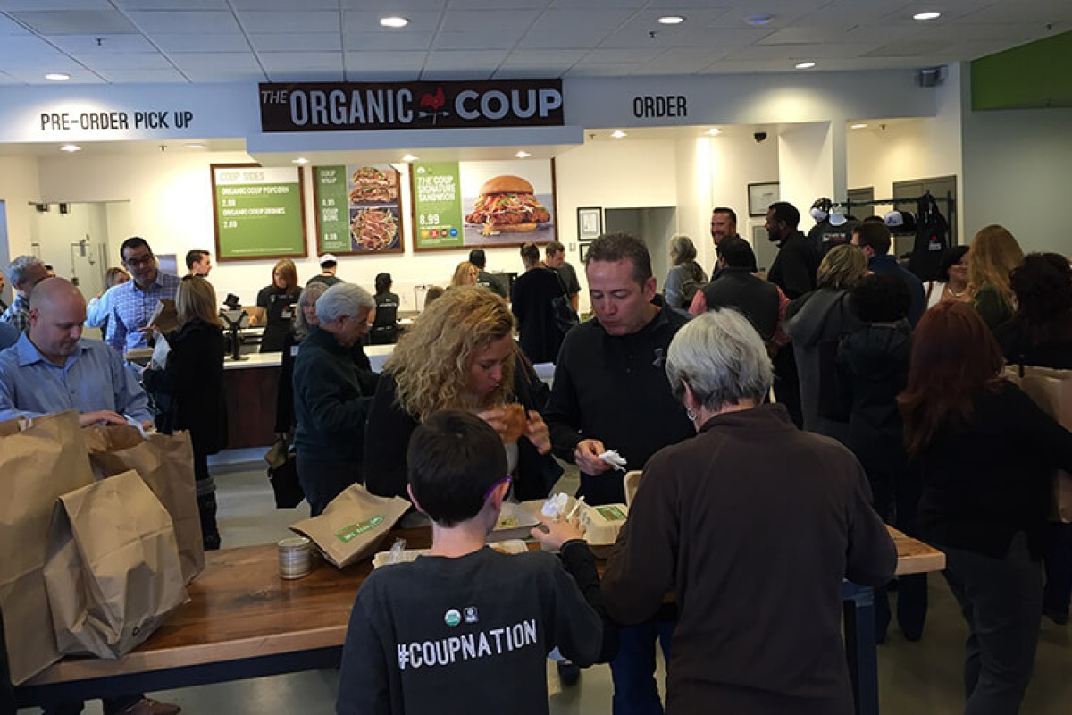 A crowded Organic Coup interior