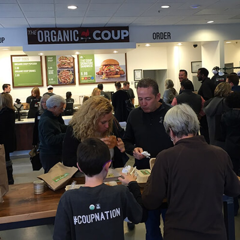 A crowded Organic Coup interior