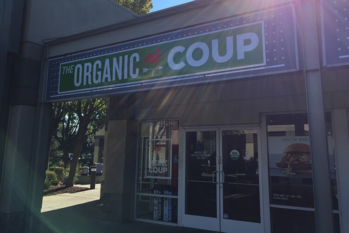 Outside a The Organic Coup location